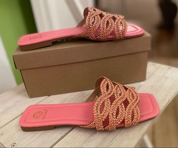 Sandales rose à paillettes Taille 38 TBE