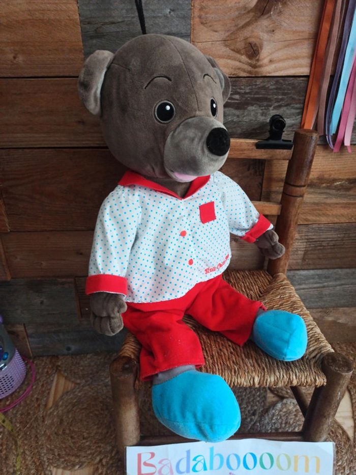Peluche range pyjama cachette petit ours brun tbe - photo numéro 3