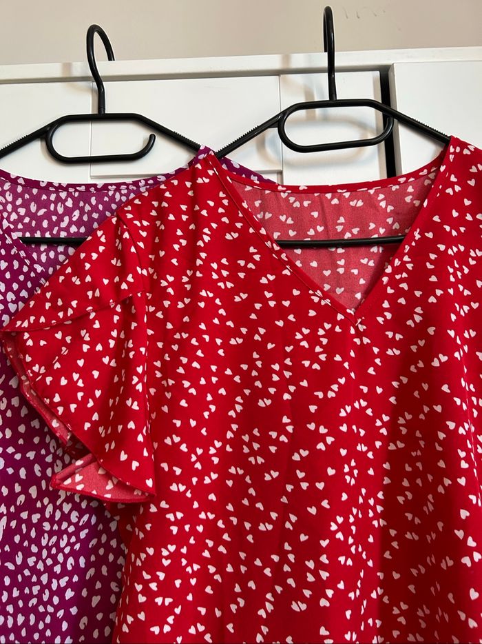 Lot de 2 blouses à motifs Neuves Shein Taille M - photo numéro 3