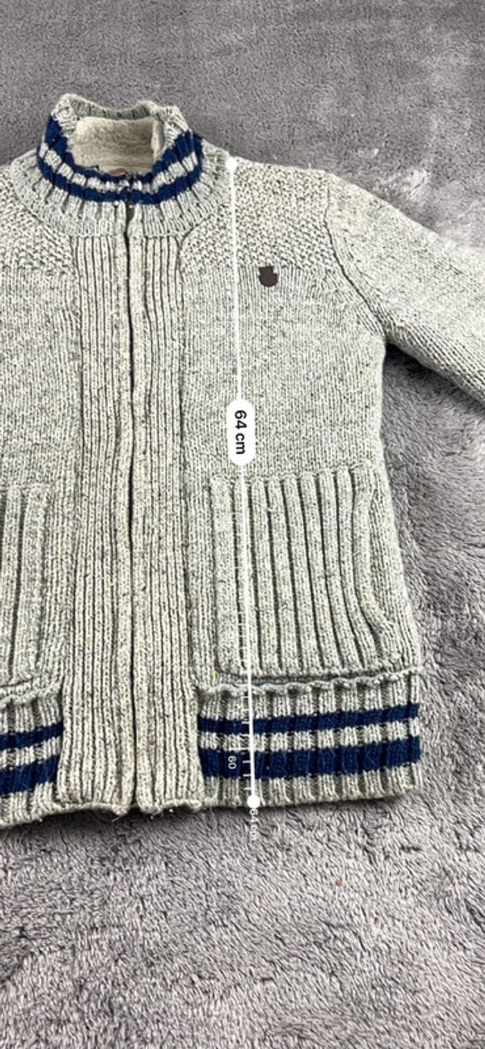 Veste zippée doublée polaire Kaporal beige et bleu – Taille S - photo numéro 3