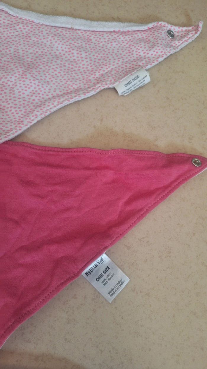 Lot de 3 bavette anti bave nuance rose - photo numéro 2