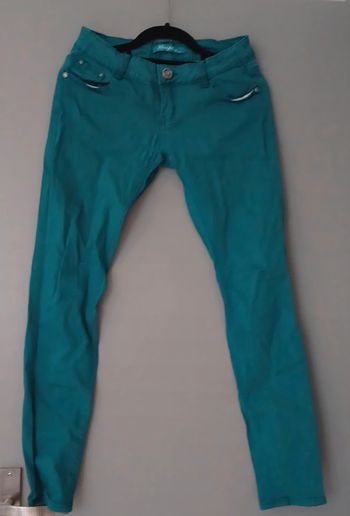 Pantalon slim bleu canard taille 38