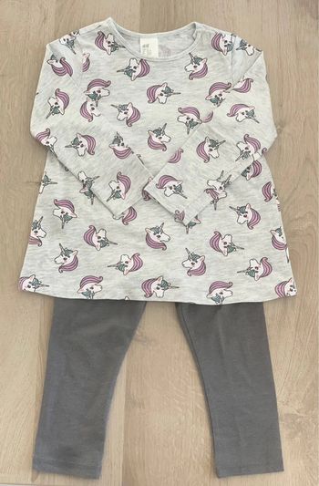 Ensemble H&M 18/24 mois 92 cm legging t shirt manches longues licornes