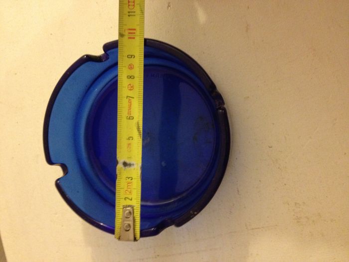 Cendrier ou vide poches vintage petit rangement bleu foncé opaque - photo numéro 5