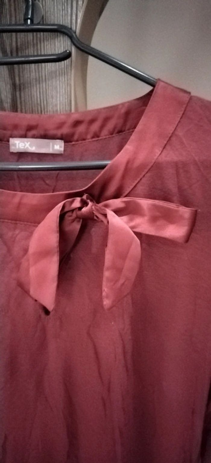 T-shirt bordeaux noeud TeX TM - photo numéro 2