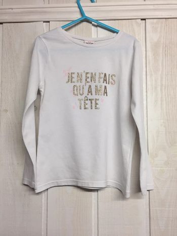 T-shirt ML blanc - TAO - 6ans