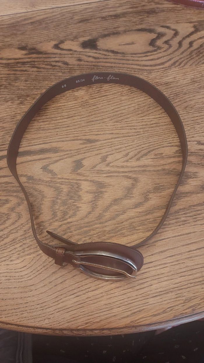 Ceinture  marron Flora Fleur 95cm - photo numéro 7