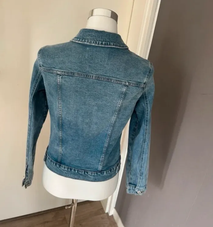 Promod, veste blouson en jean femme, taille 36 bleu clair - photo numéro 2