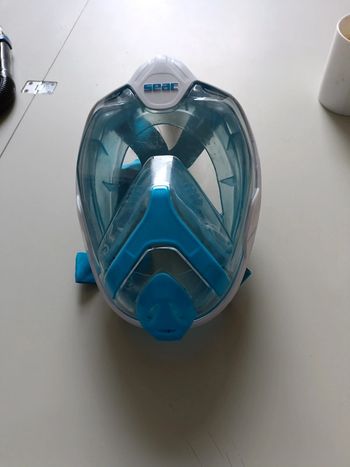 Masque avec tuba seac taille L XL bleu et blanc