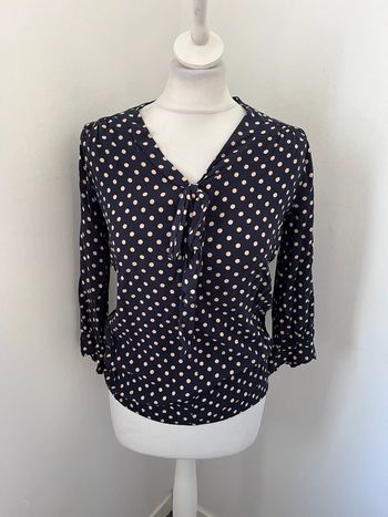 Blouse marine à pois Promod S