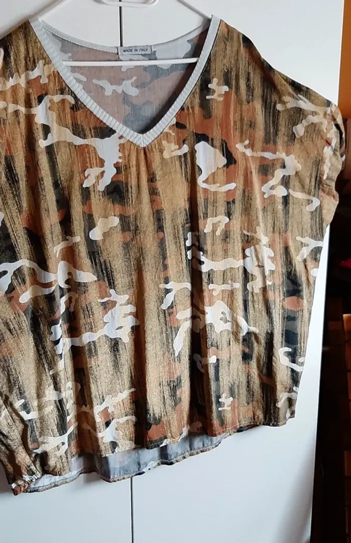 Tunique camouflage lurex gde taille - photo numéro 2