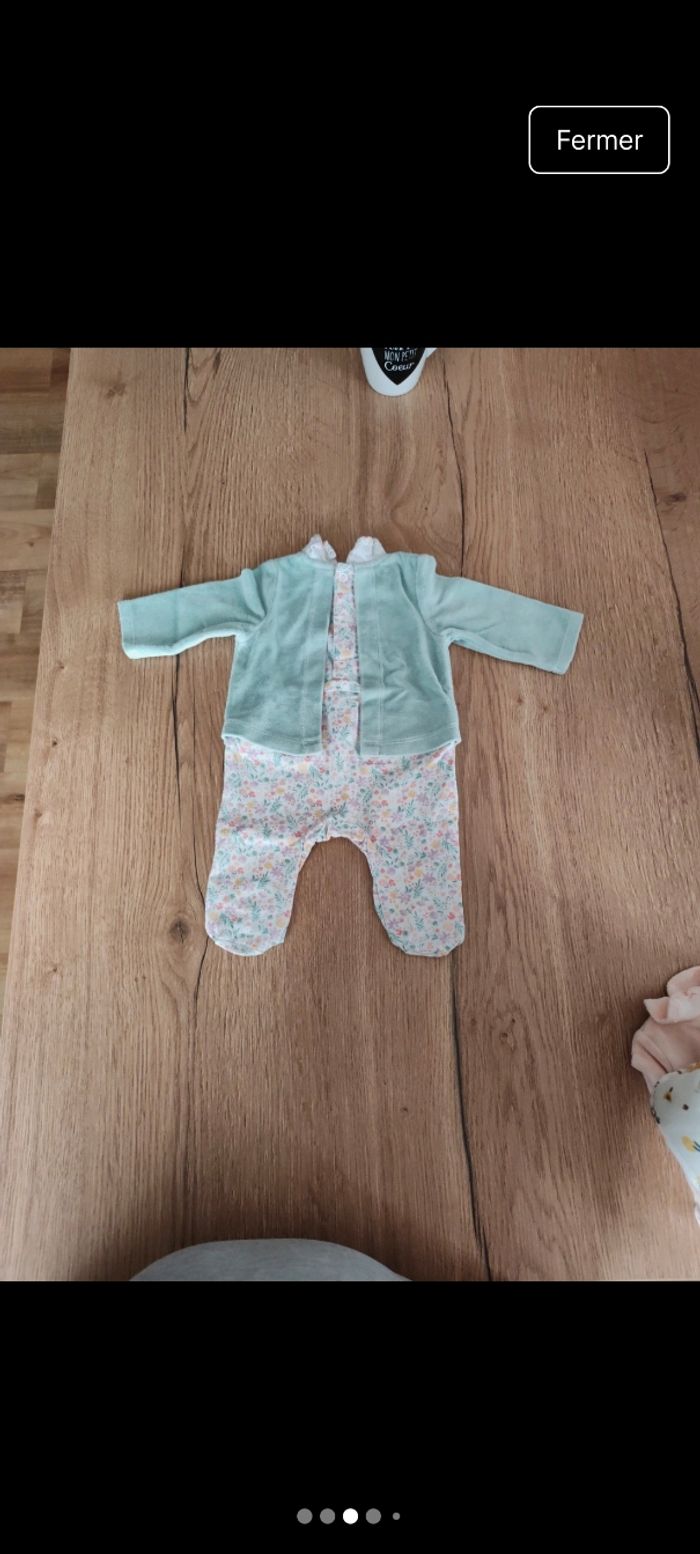 Lot de 3 pyjamas fille 1 mois  TAO - photo numéro 3