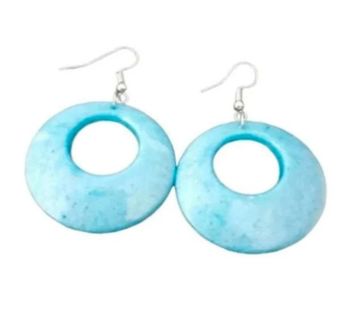 Boucles  D'oreilles rondes  bleues