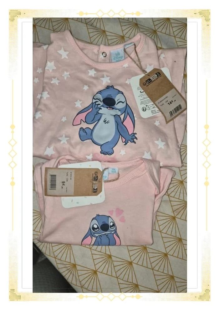 Pyjama + body 12mois stitch disney - photo numéro 3