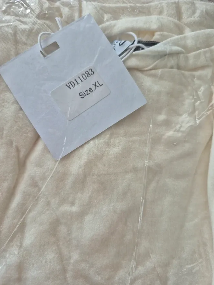 Tee-shirt Femme Crème Taille XL/42 - photo numéro 3