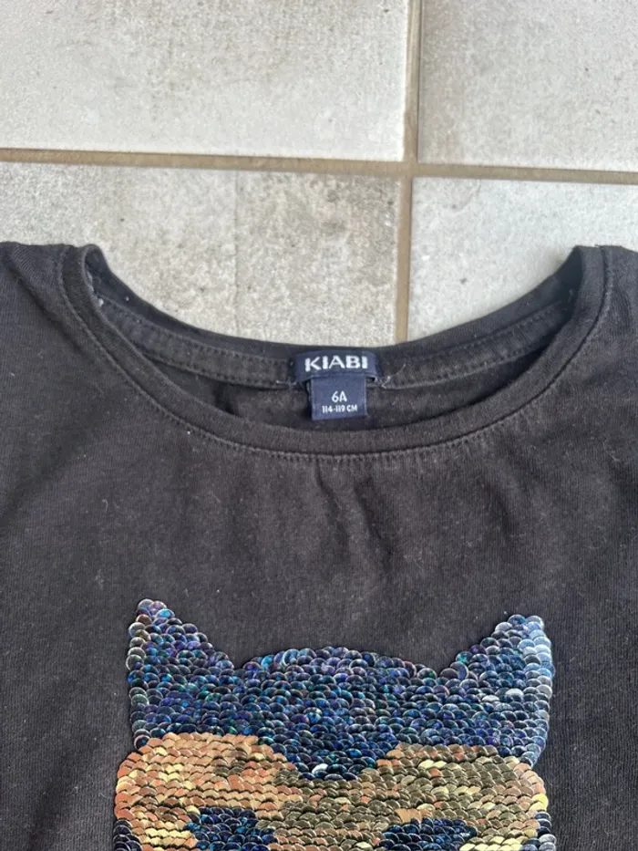 T-shirt chat à sequin - photo numéro 3
