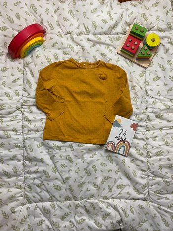 teeshirt manches longues moutarde 24 mois kiabi