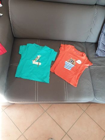 2 tee-shirt manches courtes 6 mois