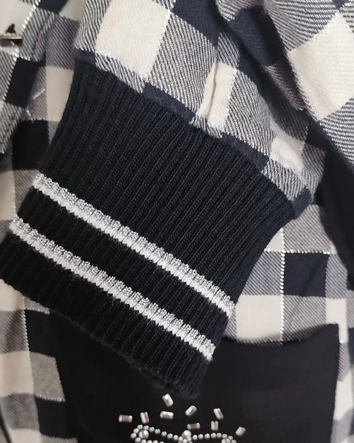 Chemise longue carreaux noir blanc Taille S La Mode est à Vous - photo numéro 9