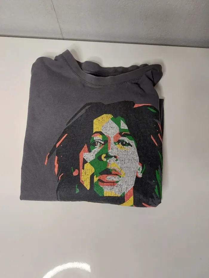 Tee-shirt imprimé gris B&C - photo numéro 3