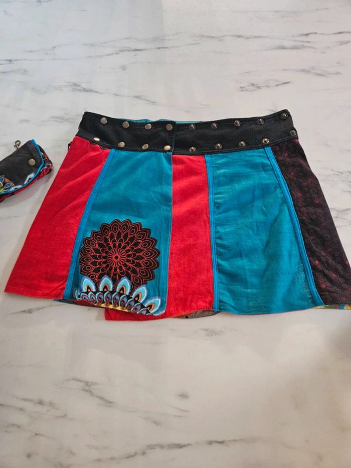 Jupe porte feuille réversible multicolore taille unique - photo numéro 16