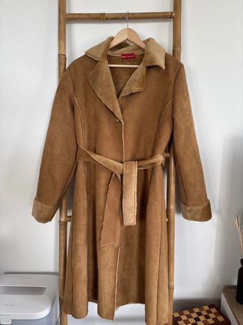 Manteau long fausse fourrure et daim Taille XL