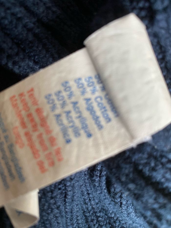 Pull côtes bleu marine coton acrylique 12 ans Okaidi - photo numéro 5