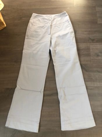 Pantalon flare Etam gris taille 36 en toile coton stretch