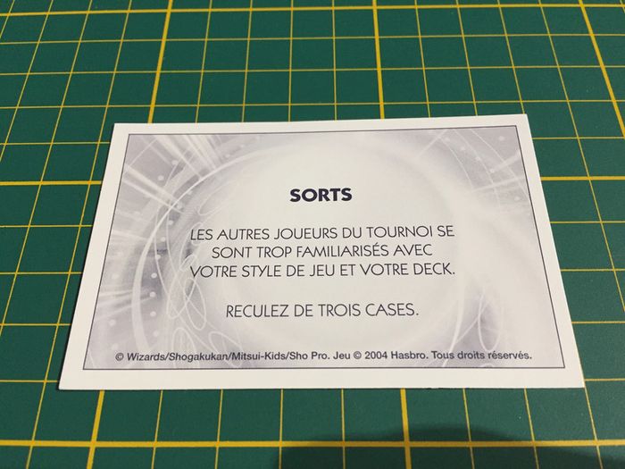 Carte sorts Reculez de trois cases pièce détachée Monopoly Duel Masters Hasbro Parker Wizards #A64