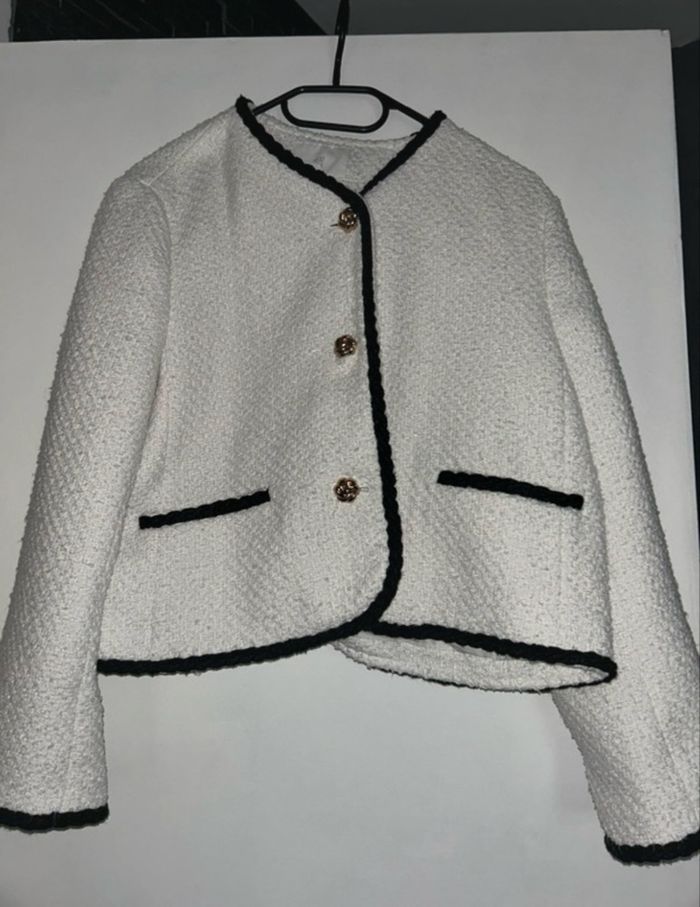 Cardigan, blanc et noir - photo numéro 1