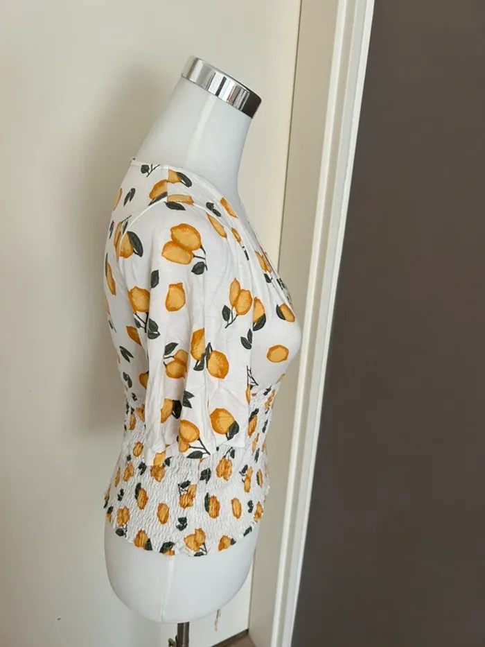 Ichi top haut été imprimée citron femme,taille S/36 - photo numéro 4