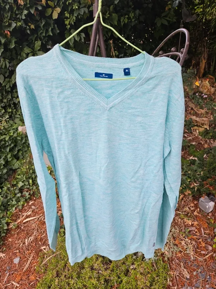 Sweat col V vert M