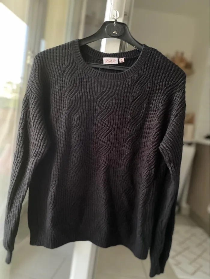Pull femme noir maille Holà Lola 36 - photo numéro 2