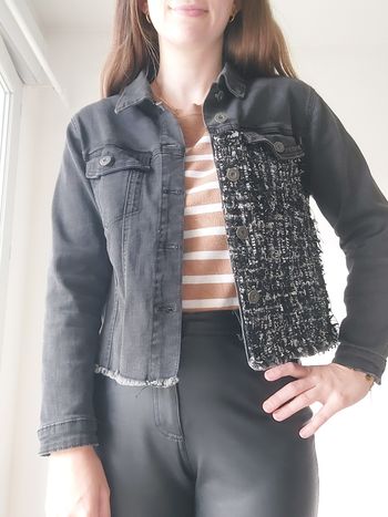 Veste jeans et tweed
