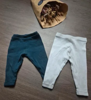 Lot de 2 leggings côtelés TAO 9 mois