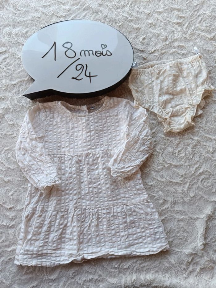 Robe manches longues+boomer offert Fille 18/24 mois Zeeman 100% coton