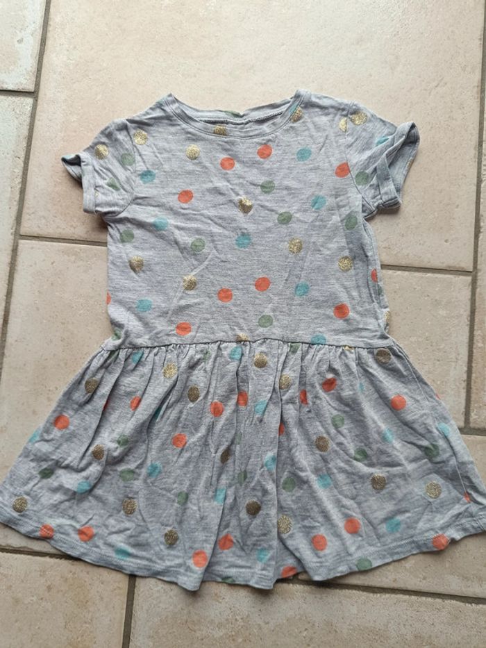 Robe manches courtes à pois Fille 4 ans Vertbaudet