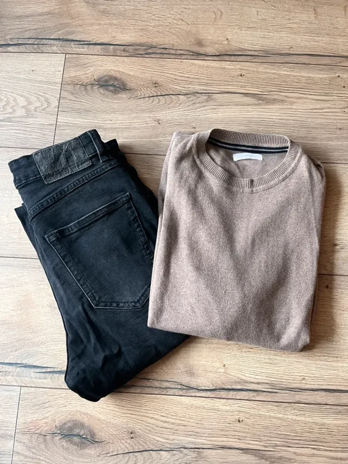 Ensemble 14 ans jean et pull col rond