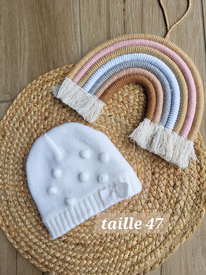 🧸Lot de 3 bonnets taille 47 grain de blé, 6/12 mois obaibi et 43 kiabi - photo numéro 4