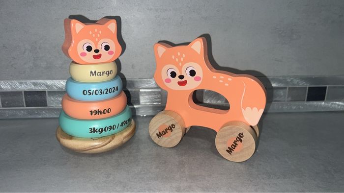 Ensemble de jouet en bois pour bébé personnalisé - photo numéro 7