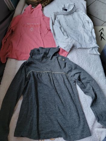 Lot de 3 tee-shirts hiver fille 4 ans
