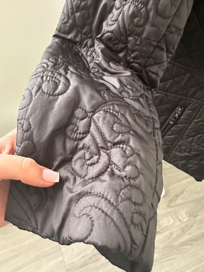 Veste matelassée noire broderies fleurs Anne Weybrun Vintage T44/46 2XL/3XL - photo numéro 6