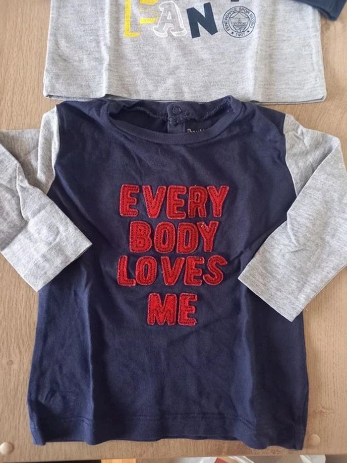 Lot de 2 t-shirts manches longues 6 mois - photo numéro 2