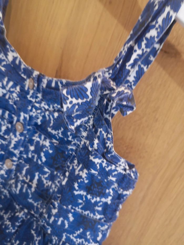 Robe fleurie en bleu et blanc à bretelles IKKS 6 ans - photo numéro 5