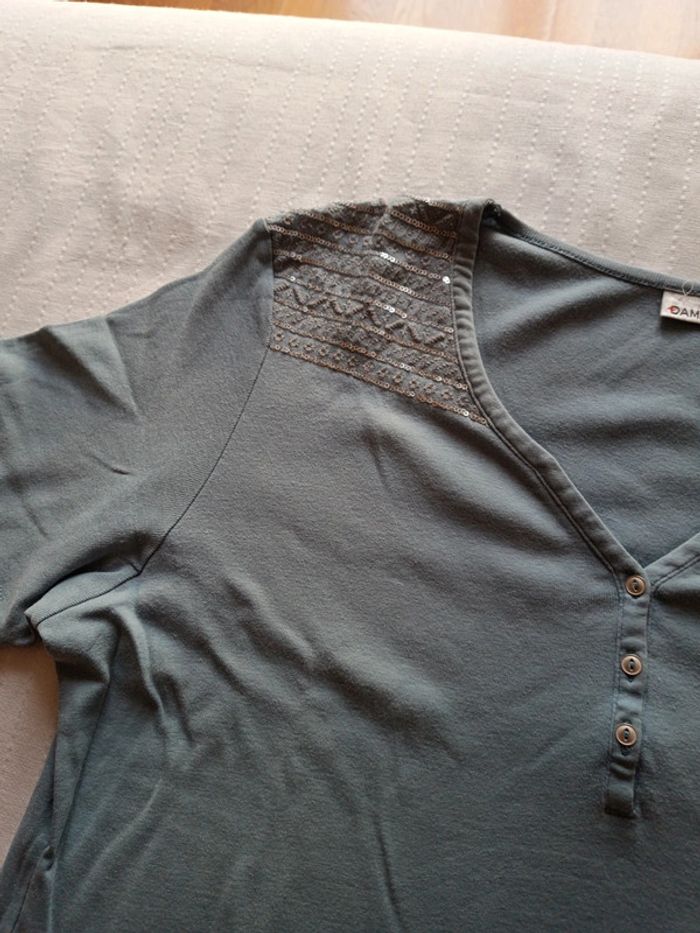 T-shirt turquoise Damart taille 46 48 - photo numéro 4