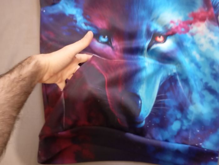 Sweat à capuche design loup taille S avec poche - photo numéro 4