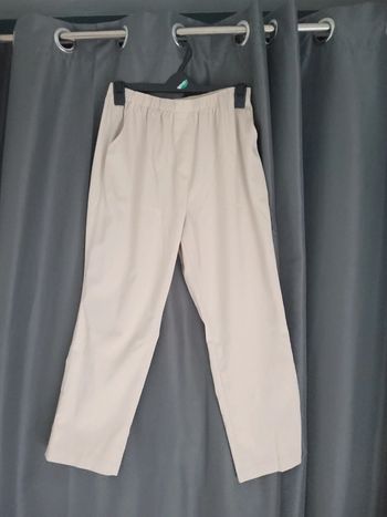 Pantalon large beige