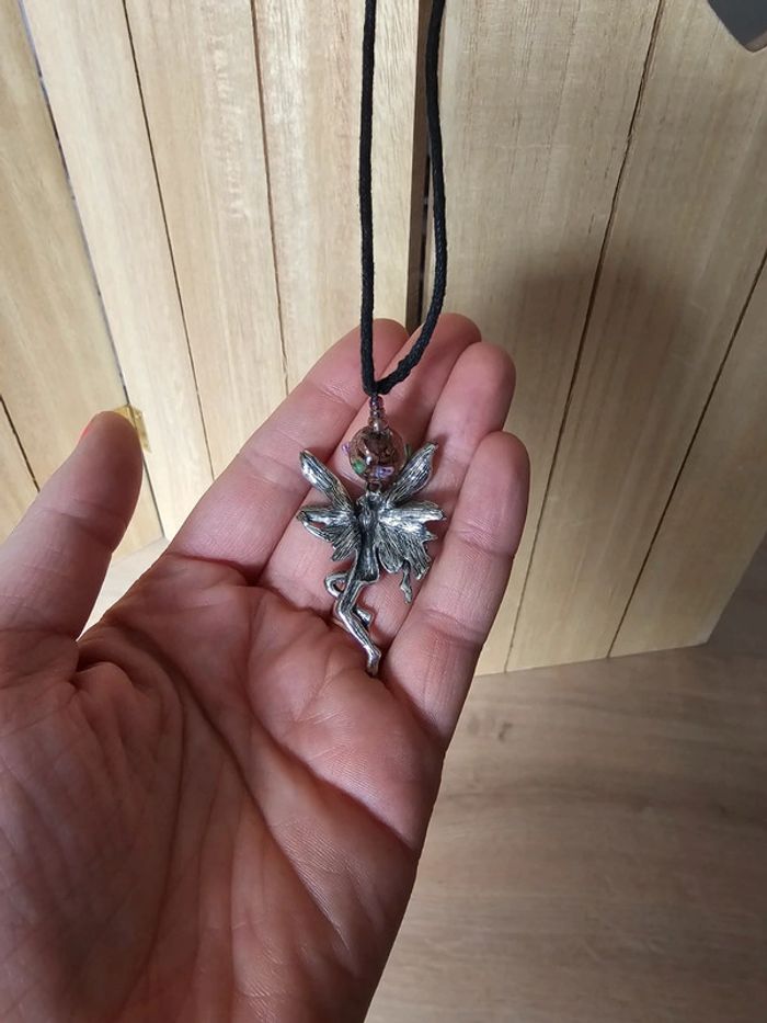 Collier fée, cordon noir - photo numéro 4