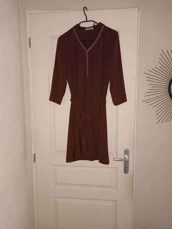 Robe bordeaux légère manche longue