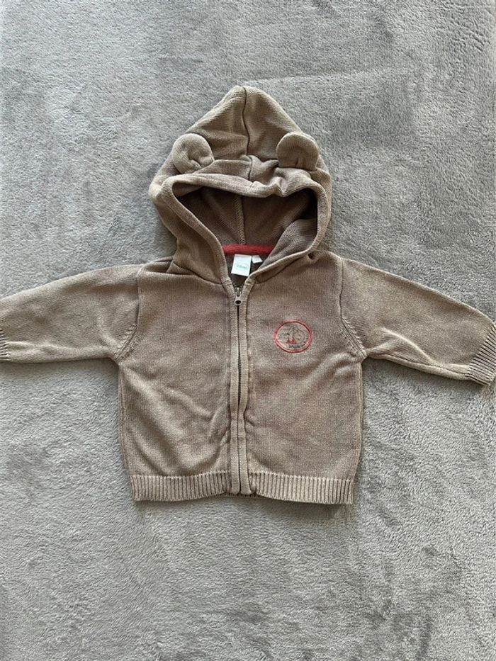 Gilet zippé à capuche en maille - 9 mois - Disney